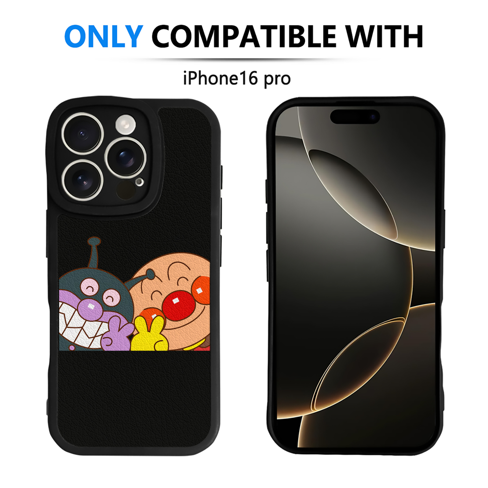 （画像用） アンパンマン Anpanman 【iPhone 16シリーズ対応】シリコンスマホケース（レザー調） 材質：シリコン